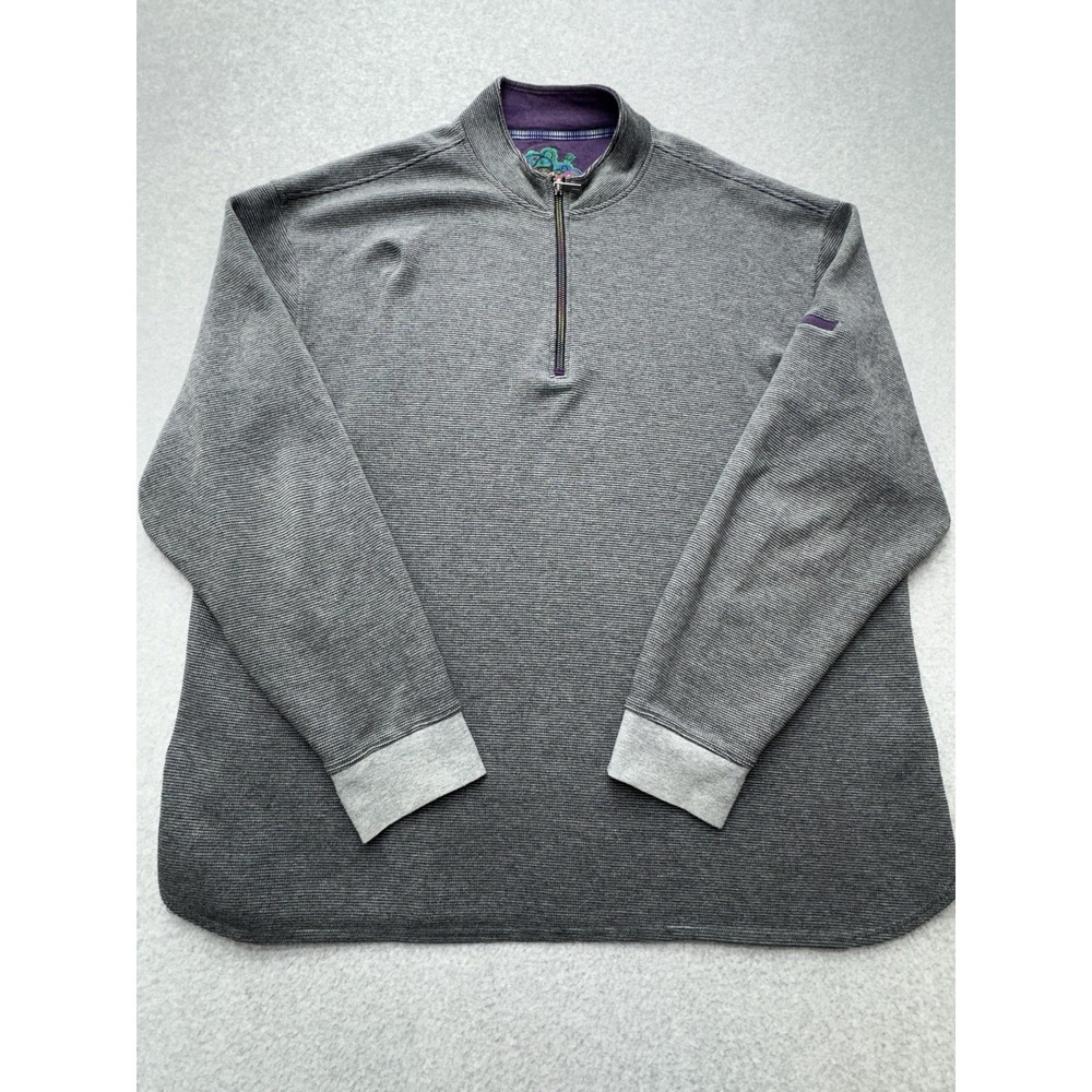 Robert Graham Pullover Mens‎ 3XL Quarter Zip Sweater Modern Fit Hidden Pocket